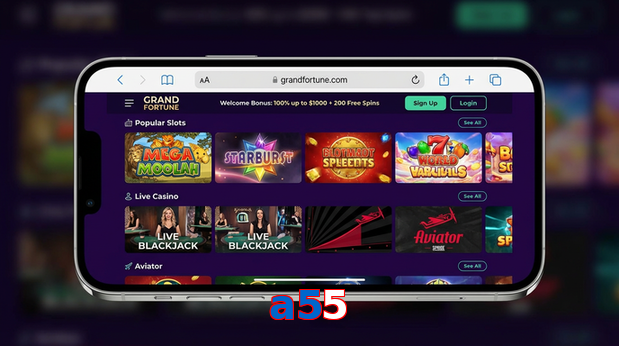 Main screen of A55 ios page for PK players